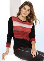 Pullover mit Melange- und Glitzereffekten SCHWARZ-ROT-MULTICOLOR