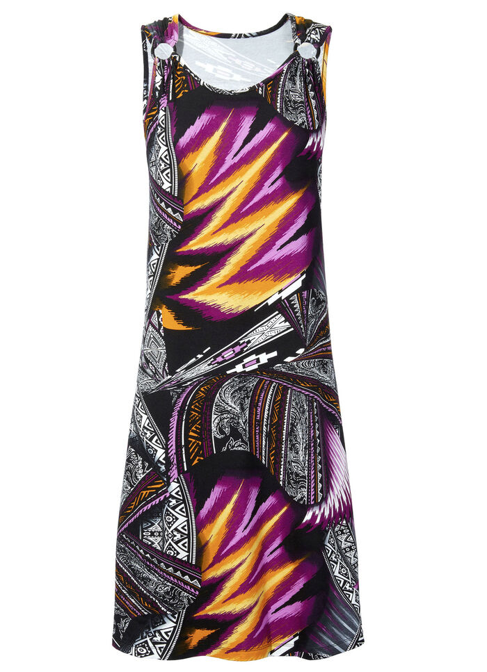 Kleid mit Zierringen an den breiten Tr&auml;gern 