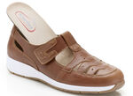 Slipper mit luftigen Durchbrüchen COGNAC