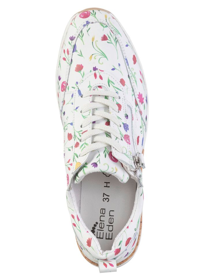 ELENA EDEN, modische Damen-Sneaker, Weite H, mit herausnehmbarem Fussbett WEISS-BUNT