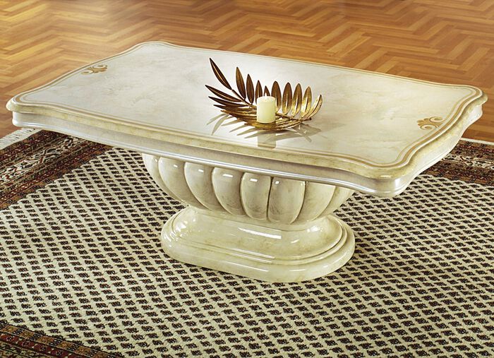 Stilvoller Couchtisch mit hochglanzlackierter Kunststoff-Oberfläche BEIGE