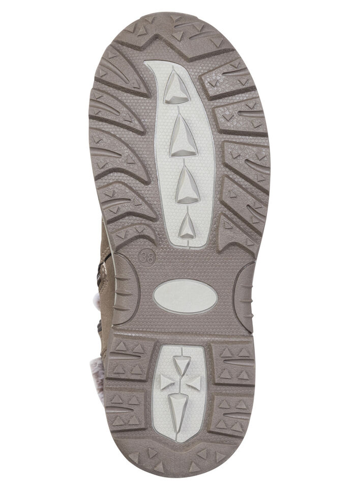 Gefütterte Damen-Stiefel, Winterschuhe, mit Reissverschluss TAUPE