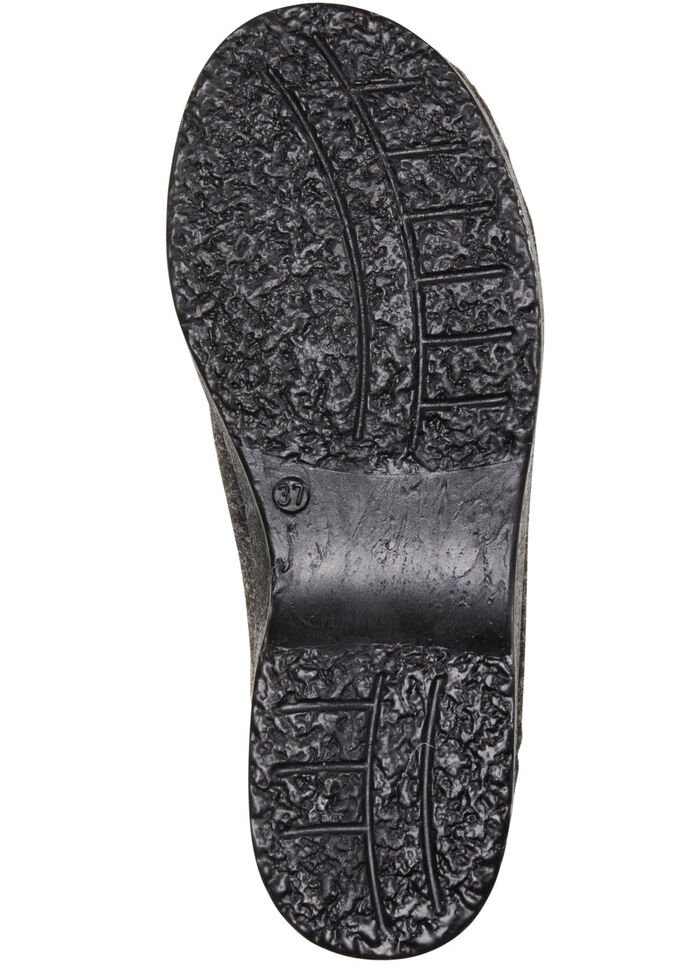 Warme Damen-Hausschuhe, Weite H, mit Reissverschluss ANTHRAZIT