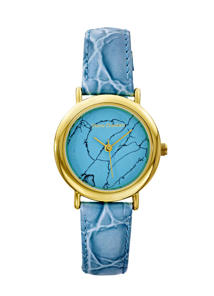 Quartz-Damenuhr mit vergoldetem Metallgehäuse 