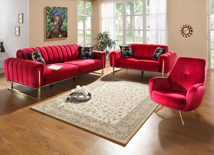 Frei im Raum aufstellbare Polsterm&ouml;bel mit stabilem Metallgestell BORDEAUX