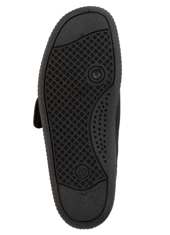 Hausschuh aus weichem, elastischem Textilmaterial SCHWARZ