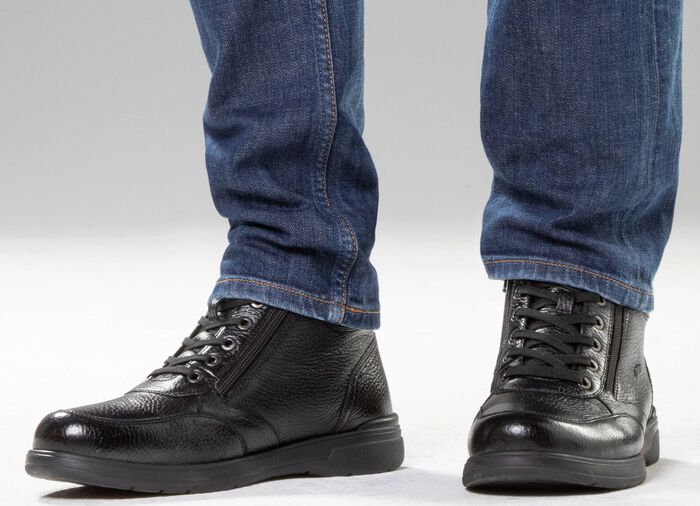 GINO GALANTE, gef&uuml;tterte Herren-Boots, Winterschuhe, mit Reissverschluss SCHWARZ