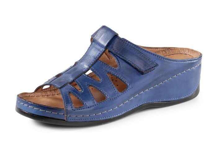Gemini Pantolette aus teilweise schattiertem Rind-Nappaleder MARINE