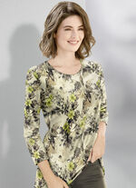 Pullover in Feinstrick ECRU-OLIV-GRÜN