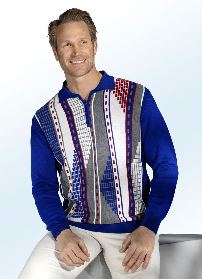 Polopullover mit kurzem Reissverschluss 