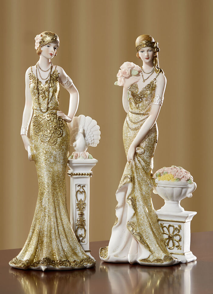 Deko-Figuren, jedes Stück ein Unikat CREME-GOLD
