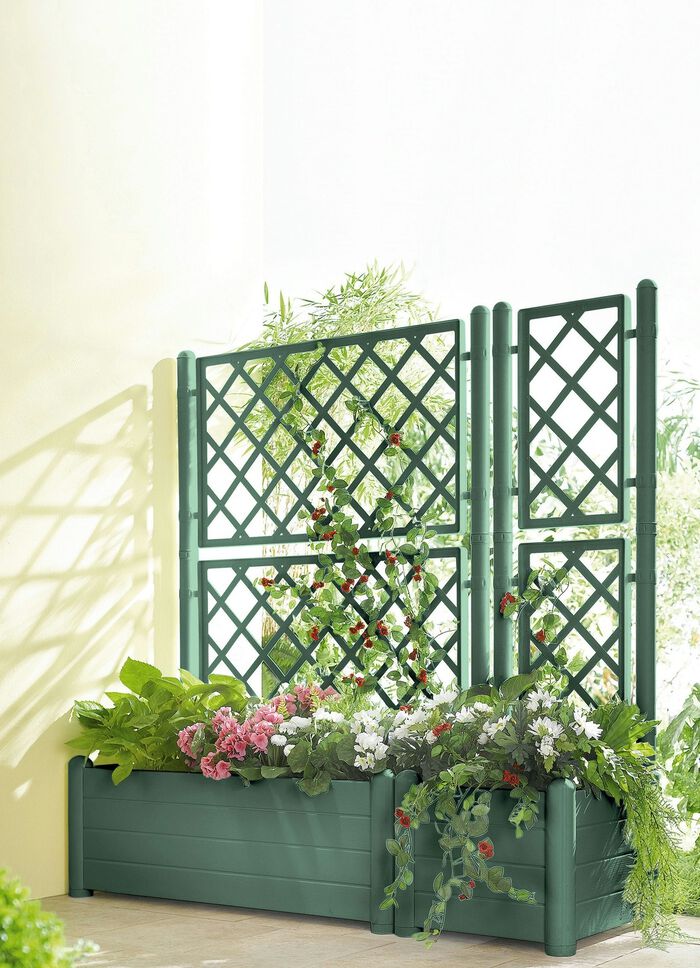 Pflanzkasten mit Spalierwand WALDGR&Uuml;N
