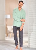 Schlafanzug mit durchgekn&ouml;pftem Oberteil und offenen Abschl&uuml;ssen 