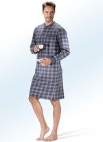 Nachthemd mit Knopfleiste, Brusttasche sowie langen Bündchenärmeln