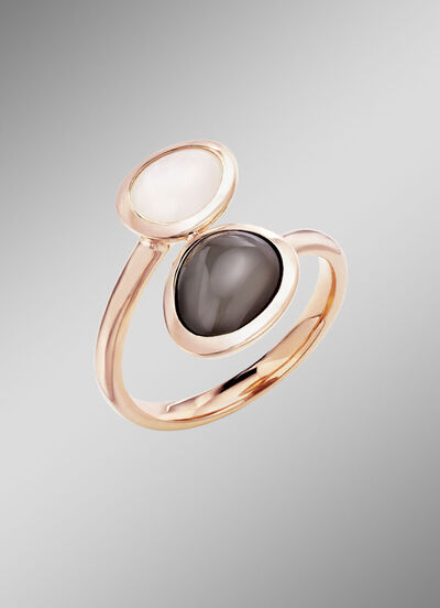 Eleganz in Roségold – Damenring mit echtem Mondstein 