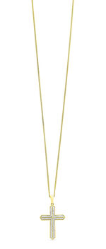 Kreuz-Anhänger mit Diamanten 