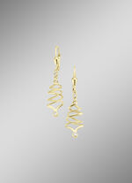 Moderne, geschwungene Ohrringe mit synth. Zirkonia 