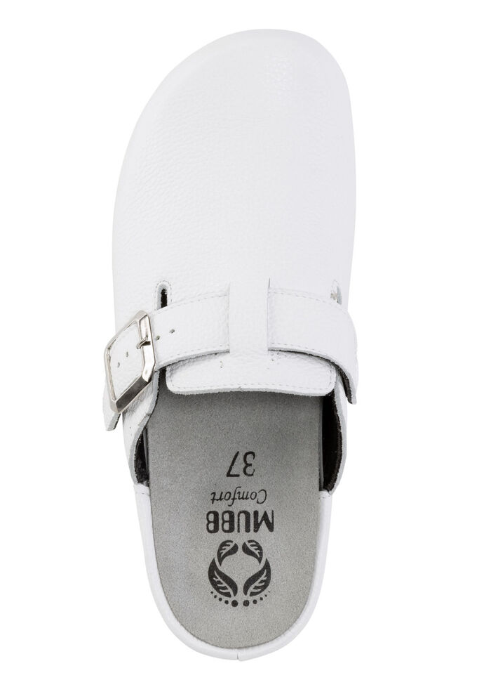 Mubb, klassische Damen-Clogs, Wete H, mit herausnehmbarem Fussbett WEISS