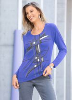 Shirt mit Glimmer- und Pl&auml;ttchenzier in 2 Farben LILA