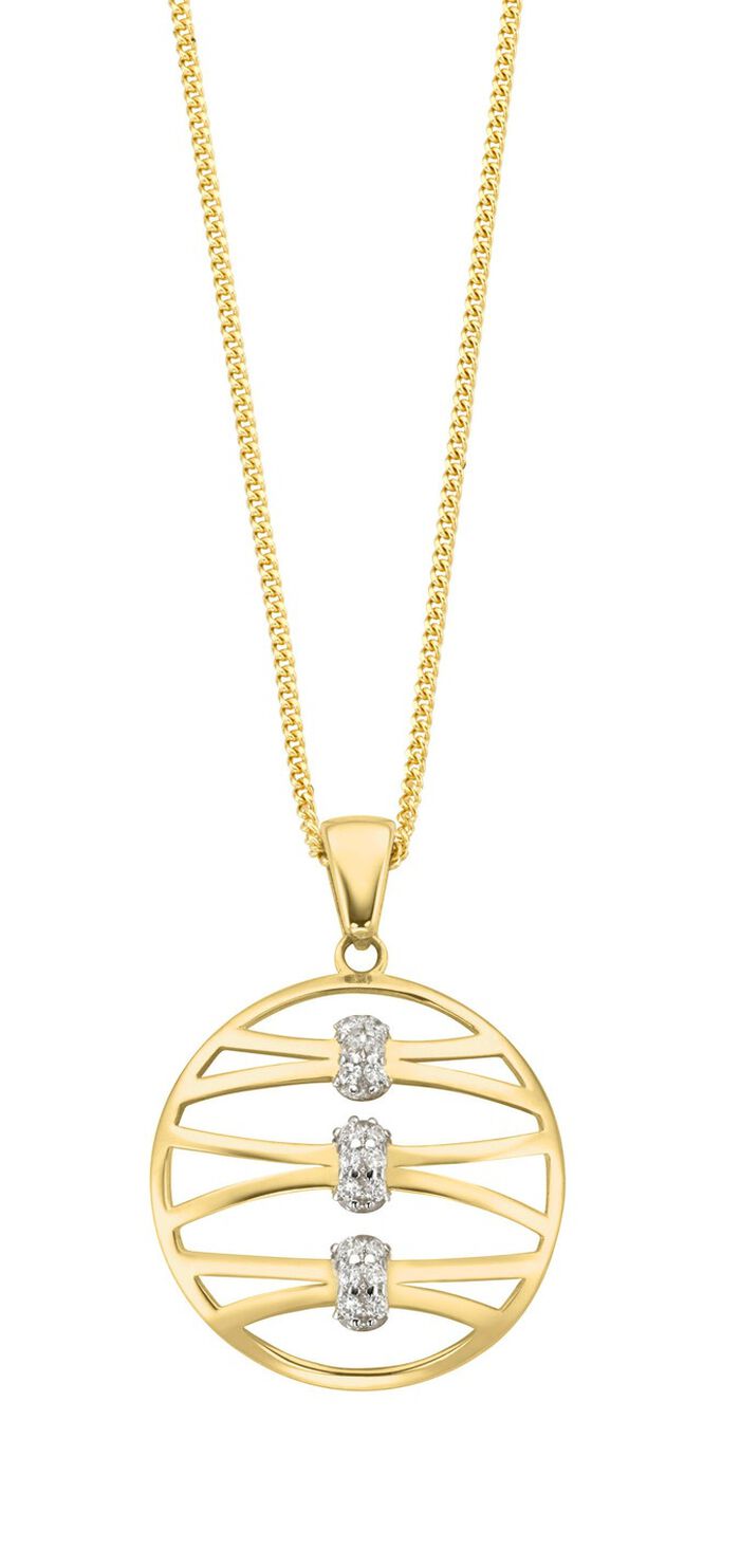 Filigraner Anh&auml;nger mit synth. Zirkonia 