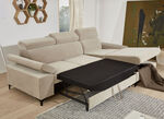 Polsterecke mit Bettfunktion und Bettkasten in der Ottomane BEIGE