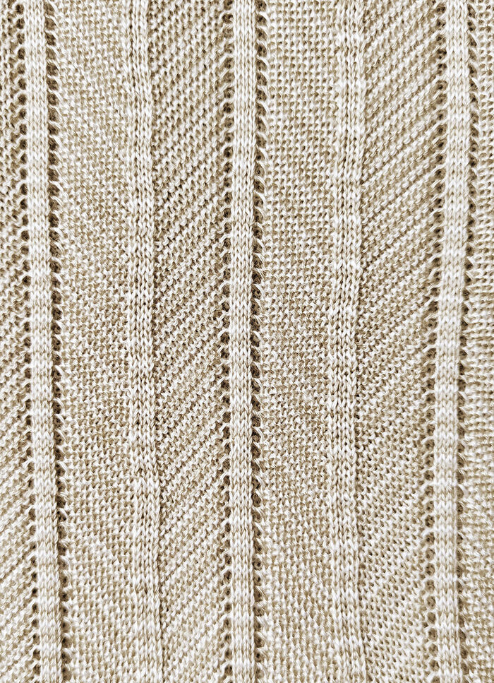 Pullover mit aufwendiger, zweifarbiger Struktur BEIGE-WEISS