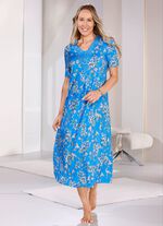 Nachthemd, kn&ouml;chellang mit gro&szlig;z&uuml;giger Motivspitze  