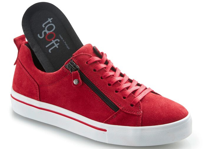 Toosoft Sneaker aus Veloursleder ROT