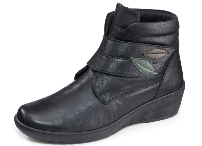 Gemini Stiefelette aus weichem Rind-Nappaleder SCHWARZ