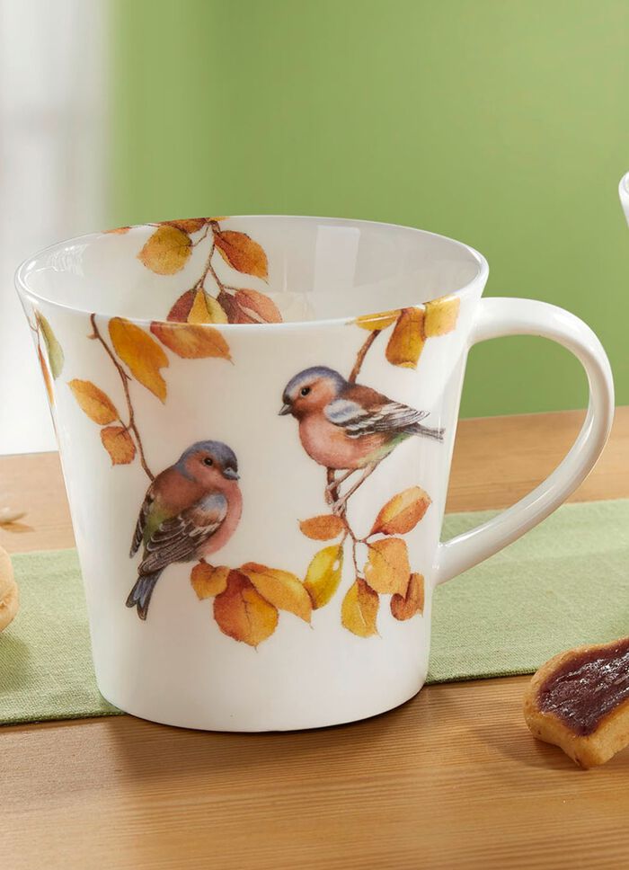 Henkelbecher aus Fine-Bone-China-Porzellan BUNT