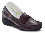 Waldläufer Mokassin-Slipper mit glamorösen Glitzersteinchen BURGUND