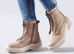 Libelle Bootie aus Nappaleder mit Zier-Reissverschluss TAUPE