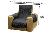 Wende-Schoner für Sessel oder Sofa SCHWARZ-GRAU