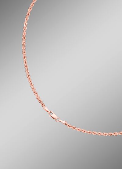 Stilvolle Kordel-Halskette in Ros&eacute;gold 