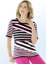Pulli mit asymmetrischem Streifendessin 