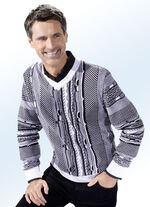 Aufwendig verarbeiteter V-Pullover 