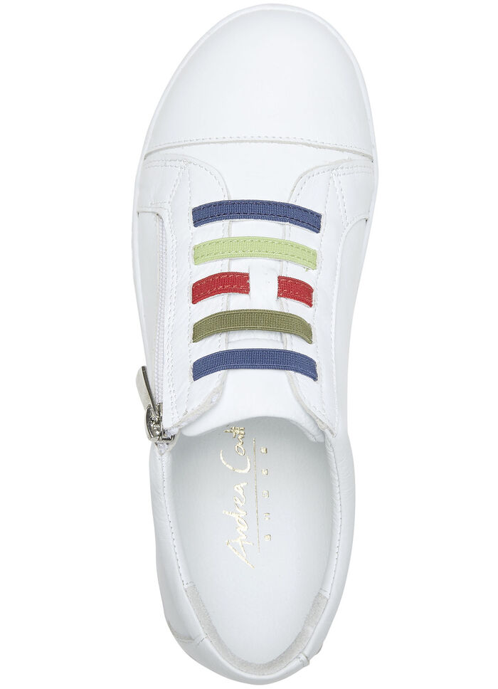 Andrea Conti Sneaker mit bunten Gummib&auml;ndern WEISS