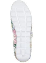 Gemini Mokassin-Slipper mit Lederspange WEISS-BUNT