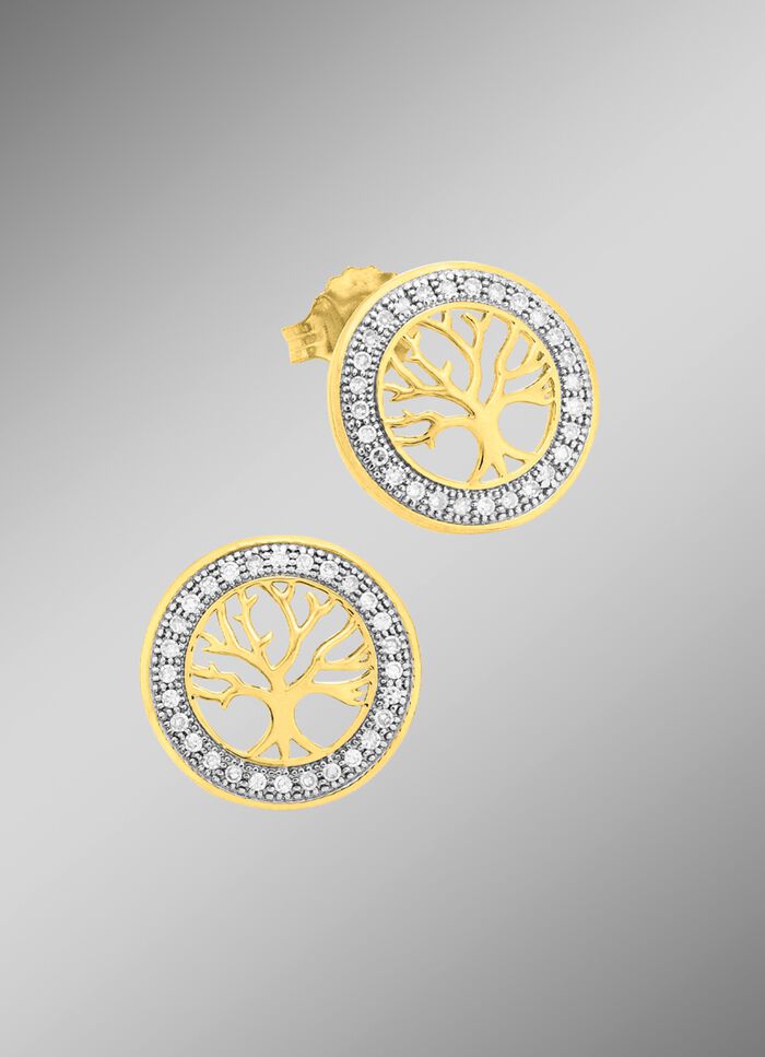 Moderne Lebensbaum Ohrstecker 