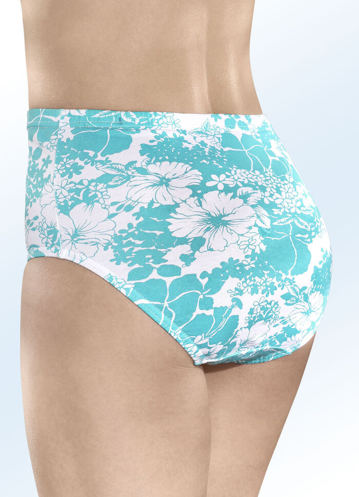 Fünferpack Slips mit Floraldessin 