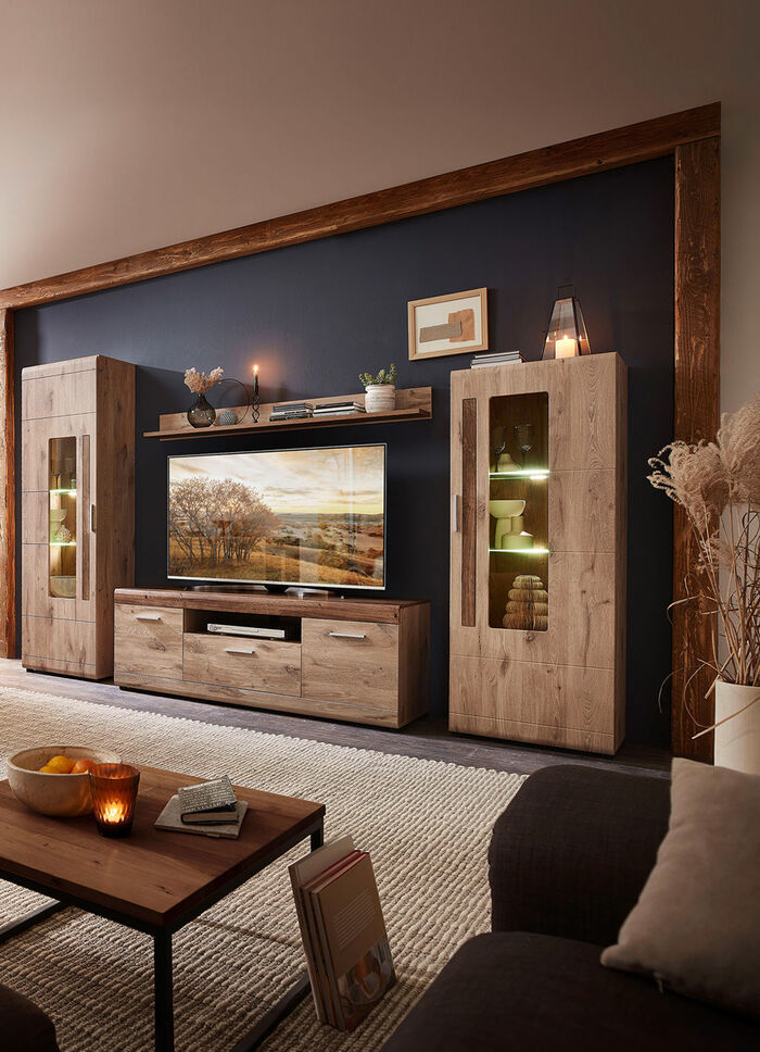 Wohnwand mit LED-Beleuchtung 