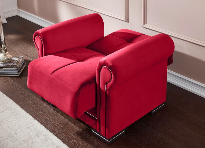 Polsterm&ouml;bel auf stabilem Holzgrundgestell mit Funktion ROT