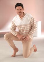 G&ouml;tting Pyjama mit V-Ausschnitt und B&uuml;ndchenabschl&uuml;ssen 