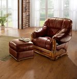Italienische Polsterm&ouml;bel mit Bezug aus echtem Leder BRAUN