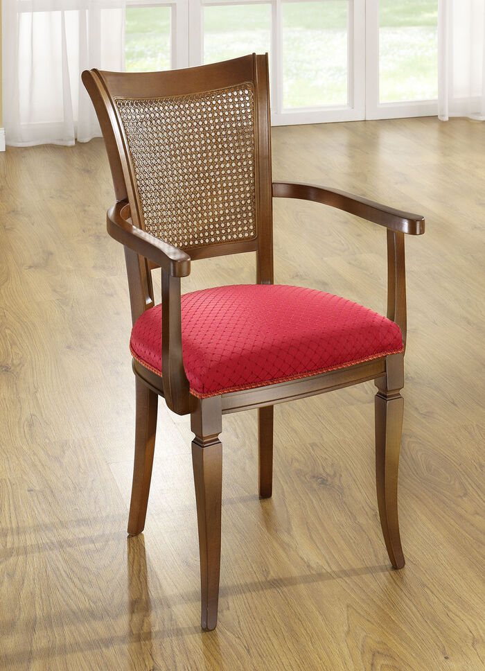 Elegante Esszimmermöbel mit Schnitzereien an den Beinen NUSSBAUM-ROT