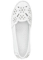 Gemini, leichte Damen-Slipper, Weite G, mit herausnehmbarem Fussbett WEISS
