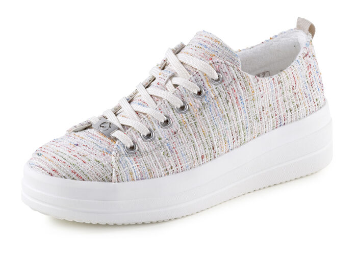 Remonte Sneaker aus effektvoll strukturiertem Textilmaterial WEISS-MULTICOLOR