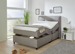 Polsterbett mit Motor und Topper BEIGE
