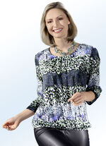 Interessante Tunika aus seidig glänzendem Stoff 