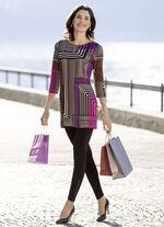 Leggings mit edel glänzendem Ziermotiv SCHWARZ